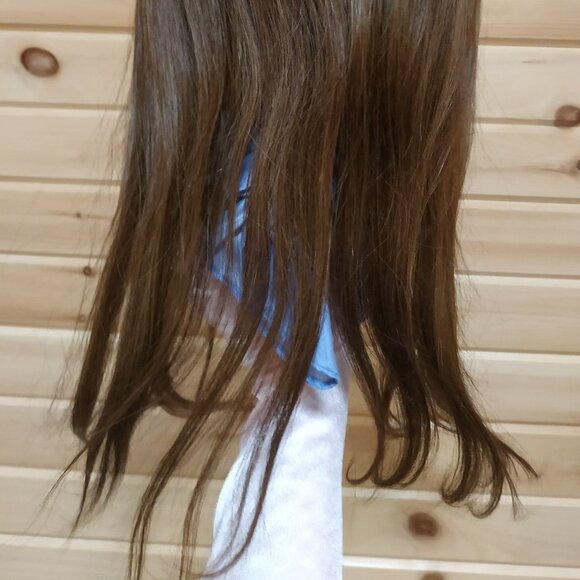 Real Human Hair Topper for Thinning Hair, Chocolate Brown, 16", 6x7" Base - Picture 7 of 10